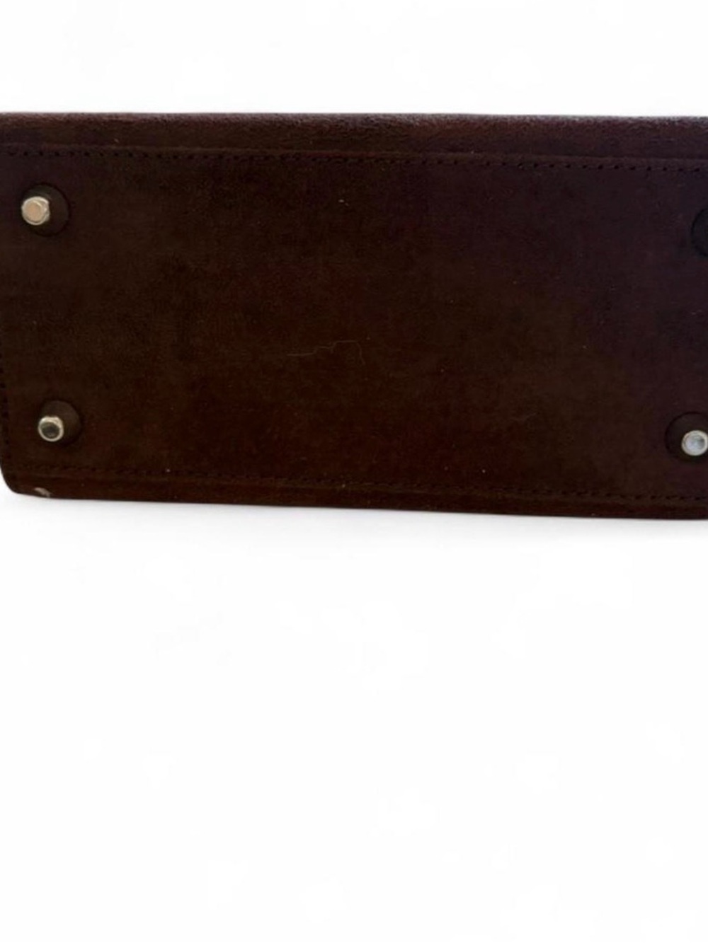 Prada Brown Suede Mini Top-Handle Bag with Silver Hardware - Picture 4 of 6